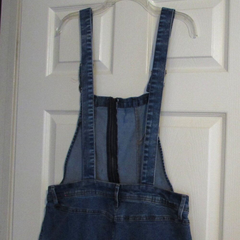 Women's VANILLA STAR Denim Overalls With Zipper Bib Size L - Picture 4 of 6